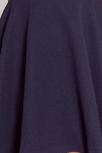 Granatowa Sukienka Koktajlowa z Asymetrycznym Plisowanym Dołem