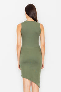 Zielona Asymetryczna Sukienka Bodycon