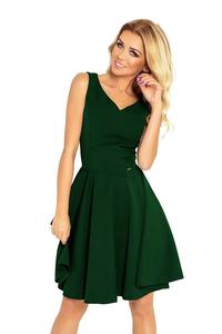 Zielona Rozkloszowana Sukienka z Dekoltem V