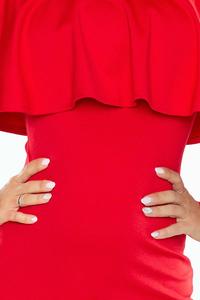 Czerwona Sukienka Bodycon z Hiszpańskim Dekoltem