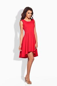 Czerwona Asymetryczna Koktajlowa Sukienka
