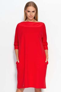 Czerwona Sukienka Mini z Rozkloszowanym Dołem