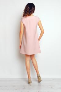 Różowa Trapezowa Sukienka Mini