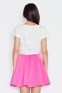 Różowa Delikatnie Plisowana Mini Spódnica