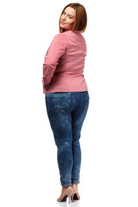 Czerwona Koszula w Kratę z Kokardą PLUS SIZE
