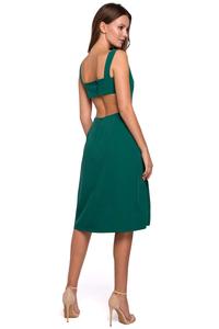  Zielona Wieczorowa Sukienka z Odkrytymi Plecami