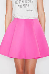 Różowa Delikatnie Plisowana Mini Spódnica