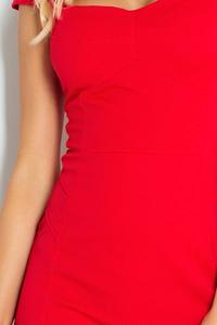 Czerwona Sukienka Mini z Dekoltem Serce