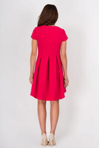 Czerwona Sukienka Asymetryczna Trapezowa