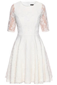 Biała Elegancka Sukienka z Koronki