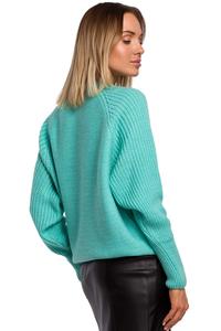 Klasyczny Sweter z Okrągłym Dekoltem (Seledynowy)