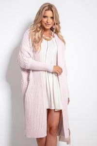 Long Ribbed Cardigan without Clasp - Purple