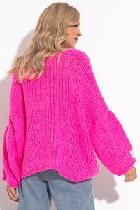Różowy Sweter z Dekoltem V