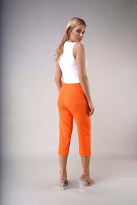 Eleganckie Spodnie za Kolano (Pomarańczowe)
