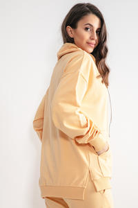 Bawełniana Bluza ze Stójką - Bananowa