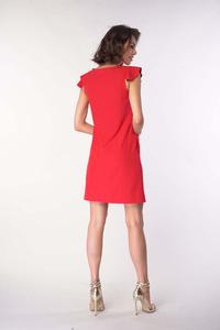 Klasyczna Sukienka z Falbankami (Czerwona)