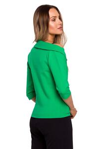 Bawełniana Bluzka z Logowaną Taśmą - Zielona