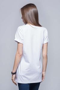 Biały Luźny T-shirt z Krótkim Wywijanym Rękawem