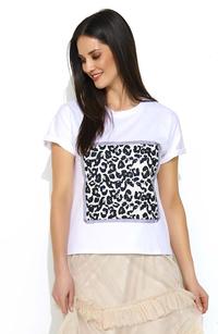 T--shirt z Motywem Zwierzęcym w Cętki