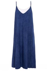 Bawełniana Sukienka na Ramiączkach - Denim