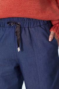 Jeansowe Casualowe Spodnie z Wiązaniem