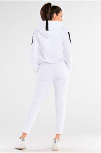 Bawełniane Spodnie z Podwiniętą Nogawką - Białe