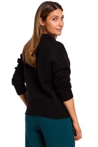 Czarny Klasyczny Sweter z Długim Rękawem